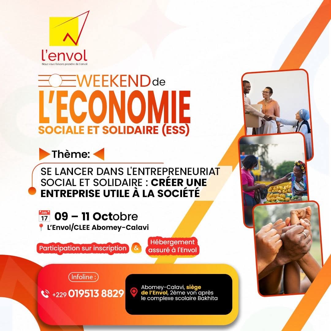 Lire la suite à propos de l’article Communiqué de Presse: 20 jeunes attendues au Week-end de l’Économie Sociale et Solidaire à Abomey-Calavi